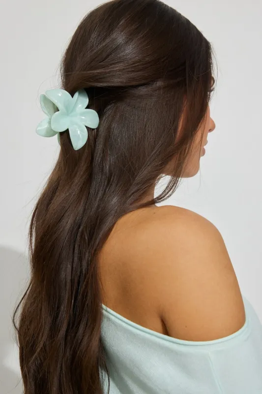 Flower Hair Claw - Garage - Blue - Women Clothing made by Garage
