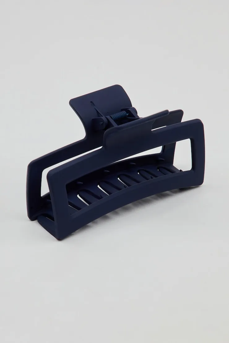 Oversized Rectangle Claw Clip - Garage - Navy - Women Clothing sold by Garage product image thumbnail 2