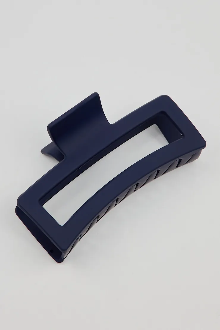 Oversized Rectangle Claw Clip - Garage - Navy - Women Clothing sold by Garage product image thumbnail 3