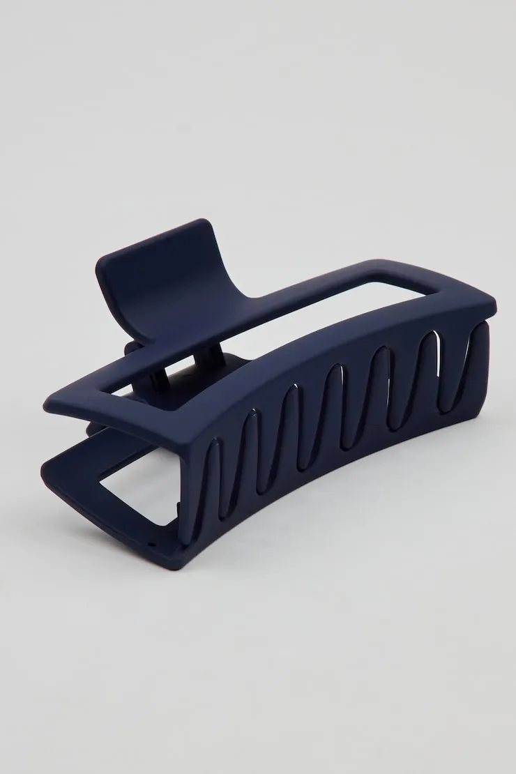 Oversized Rectangle Claw Clip - Garage - Navy - Women Clothing sold by Garage product image thumbnail 4
