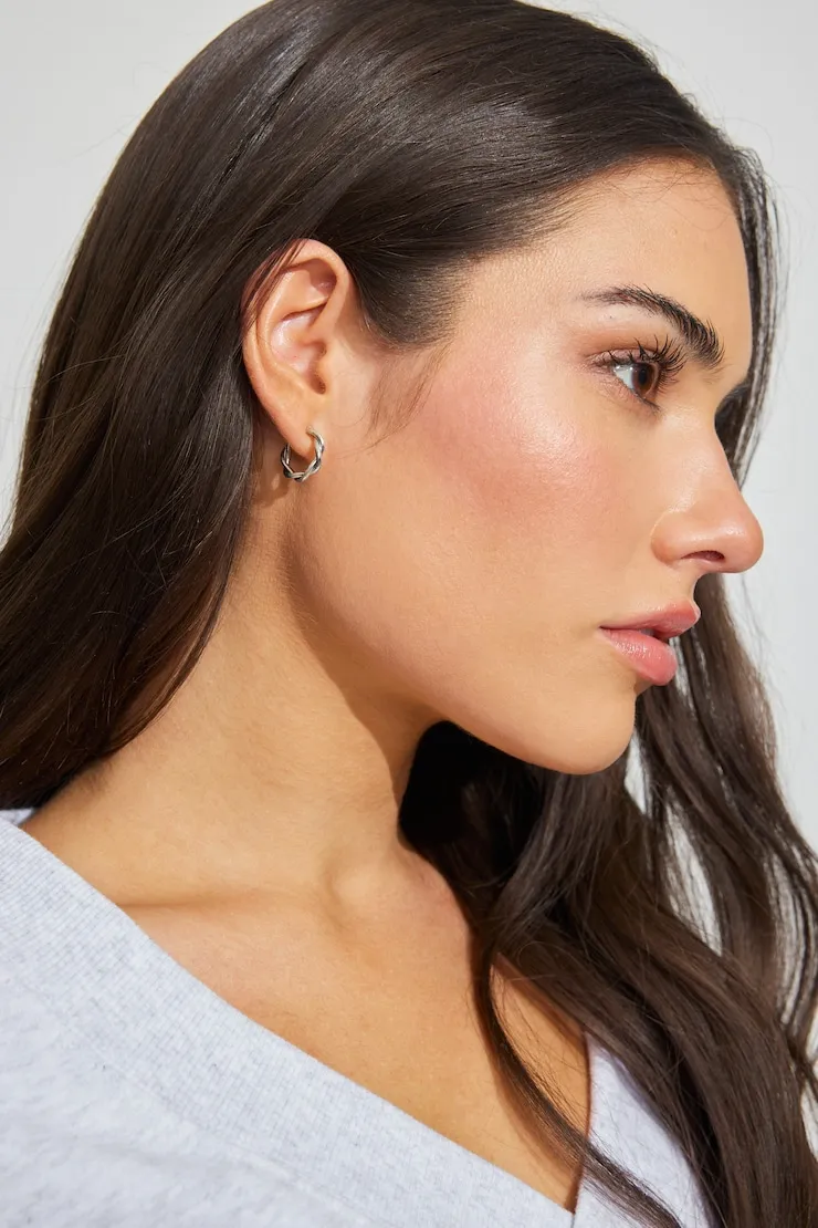 3 Pack of Twist Drop and Hoop Earrings - Garage - Grey - Women Clothing sold by Garage