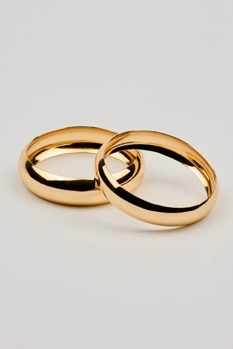 2 Pack Wide Rounded Bangles - Garage - Yellow - Women Clothing sold by Garage product image thumbnail 2