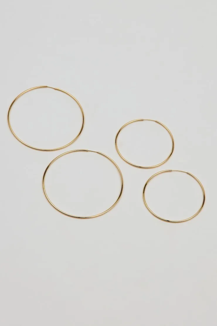 2 Pack Basic Super Skinny Hoops - Garage - Yellow - Women Clothing sold by Garage