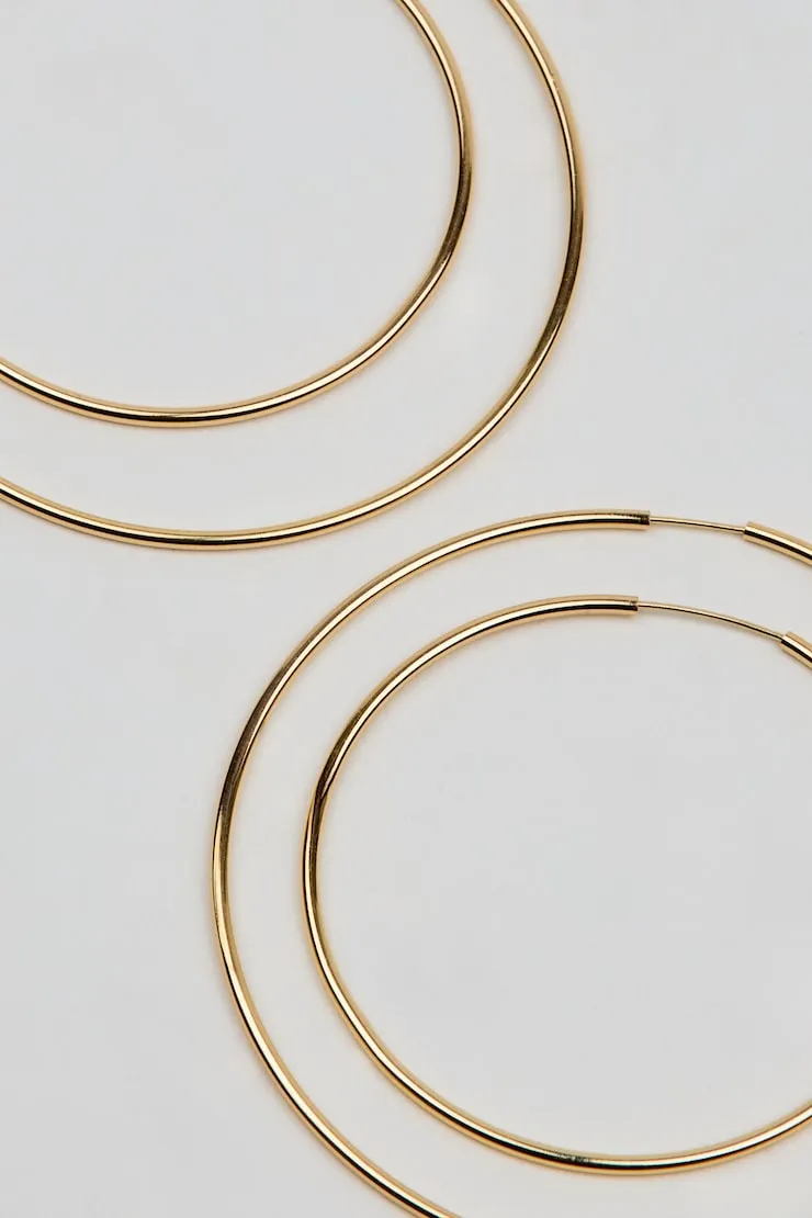 2 Pack Basic Super Skinny Hoops - Garage - Yellow - Women Clothing sold by Garage product image thumbnail 2