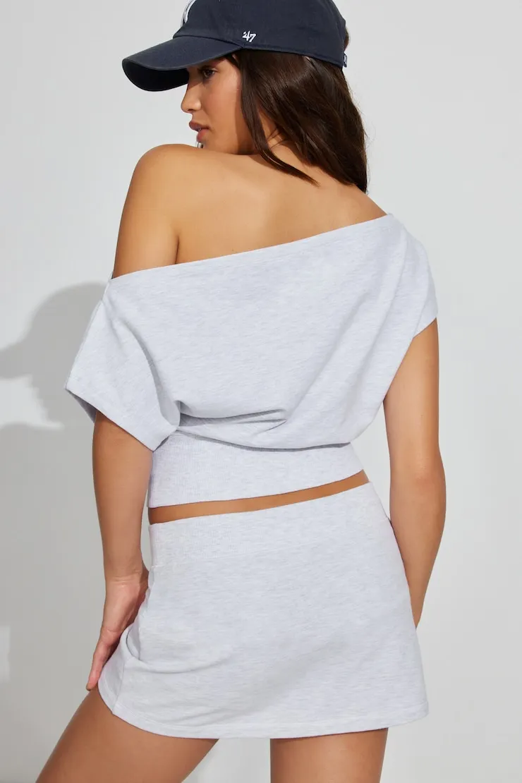StretchTerry™ Off Shoulder Top - Garage - Greys - Women Clothing sold by Garage product image thumbnail 3