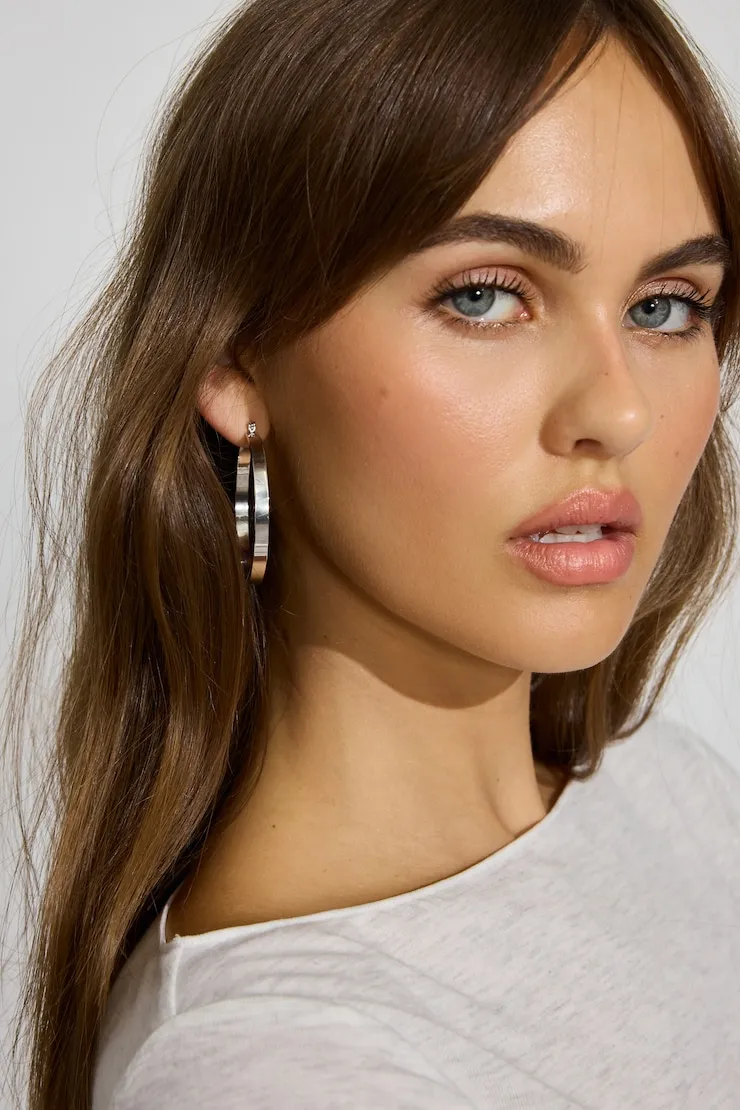 3 Pack Smooth & Textured Hoop Earrings - Garage - Grey - Women Clothing sold by Garage