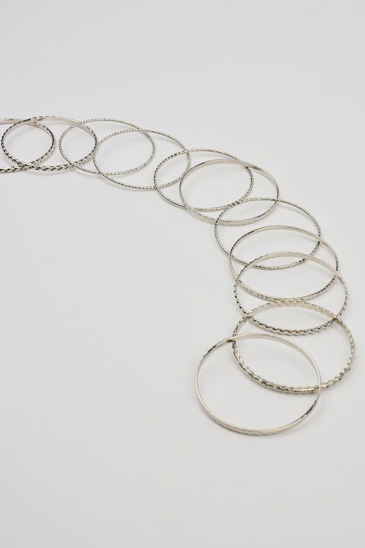 Set of 11 Textured Bangles - Garage - Grey - Women Clothing sold by Garage product image thumbnail 3