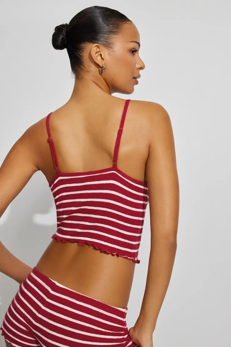 Pointelle Cami Top - Garage - Red - Women Clothing sold by Garage product image thumbnail 3