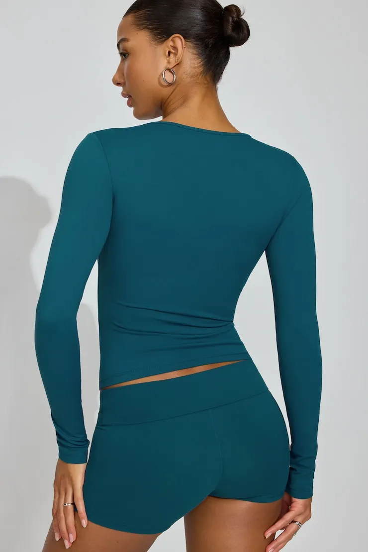 Sleek Crewneck Long Sleeve Top - Garage - Blue - Women Clothing sold by Garage product image thumbnail 3