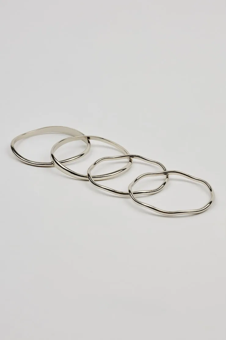 Set of 4 Wavy Bangles - Garage - Grey - Women Clothing sold by Garage product image thumbnail 2