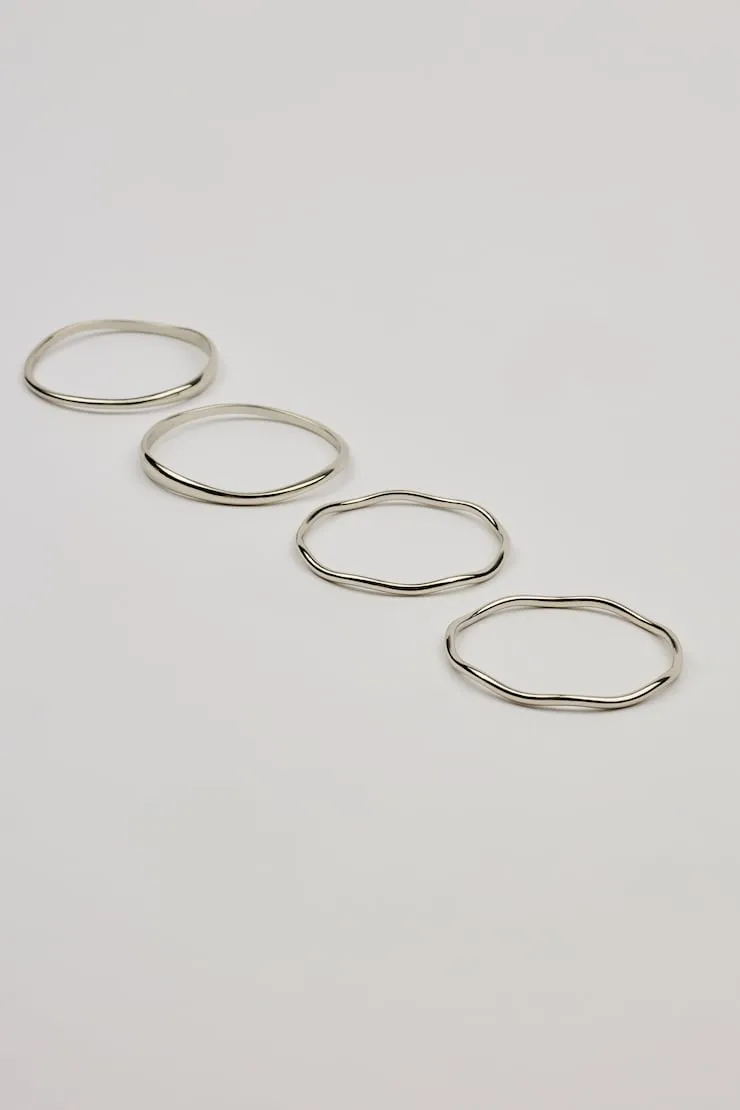 Set of 4 Wavy Bangles - Garage - Grey - Women Clothing sold by Garage product image thumbnail 3