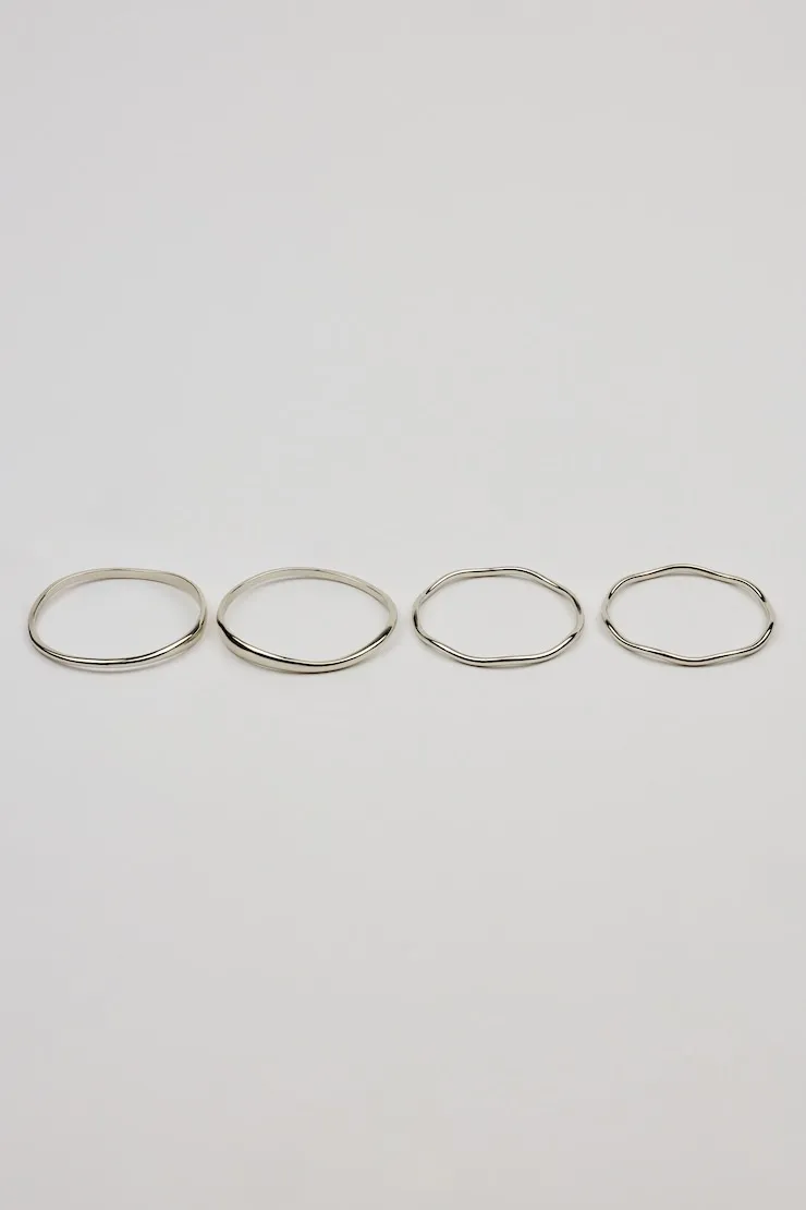 Set of 4 Wavy Bangles - Garage - Grey - Women Clothing sold by Garage product image thumbnail 4