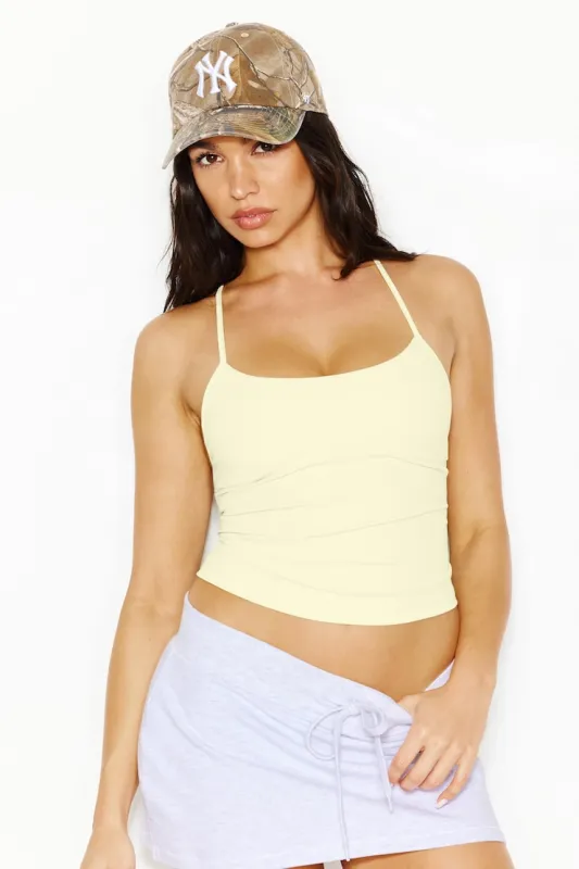 Sleek Underbust Crossback Cami Top - Garage - Yellow - Women Clothing made by Garage