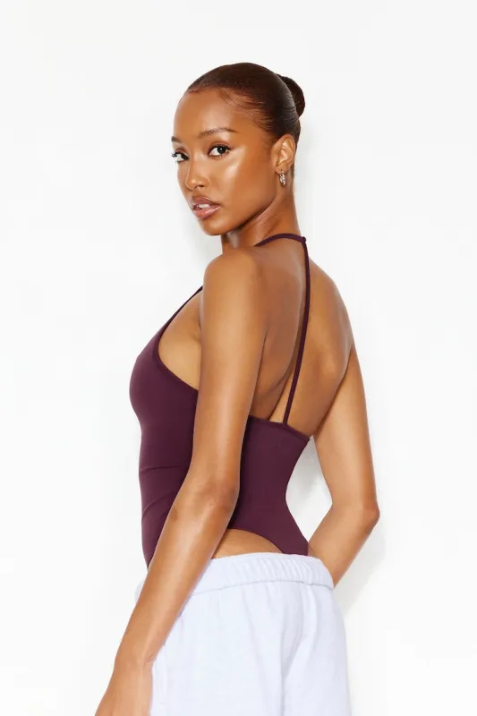 Active T-Back Bodysuit - Garage - Burgundy - Women Clothing made by Garage
