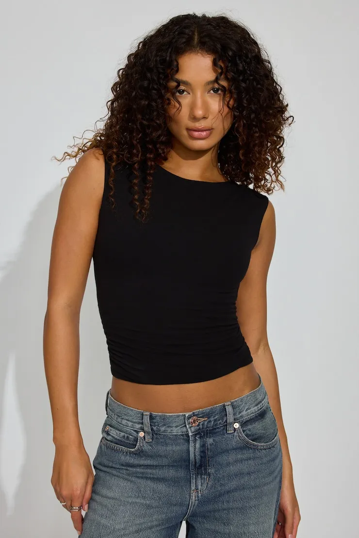 SuperSoft Ruched Back Top - Garage - Black - Women Clothing sold by Garage product image thumbnail 2