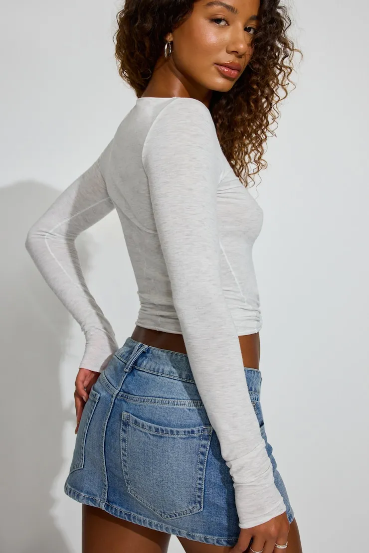 SexyCozy Boat Neck Long Sleeve Top - Garage - Greys - Women Clothing sold by Garage product image thumbnail 4