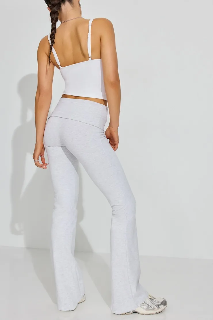 Soft Cotton Fold Over Flare Pants - Garage - Greys - Women Clothing sold by Garage product image thumbnail 4