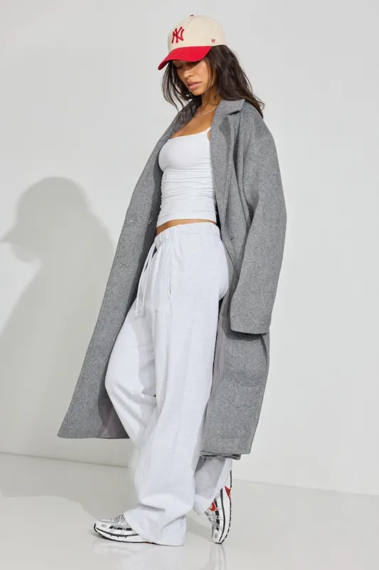 Oversized Long Felted Trench Coat - Garage - Greys - Women Clothing made by Garage