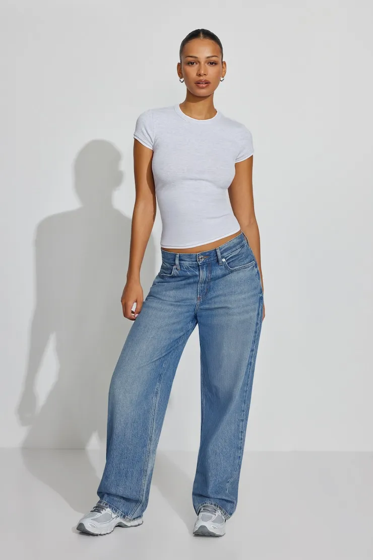 Ribbed Double Layer T-Shirt - Garage - Greys - Women Clothing sold by Garage product image thumbnail 3