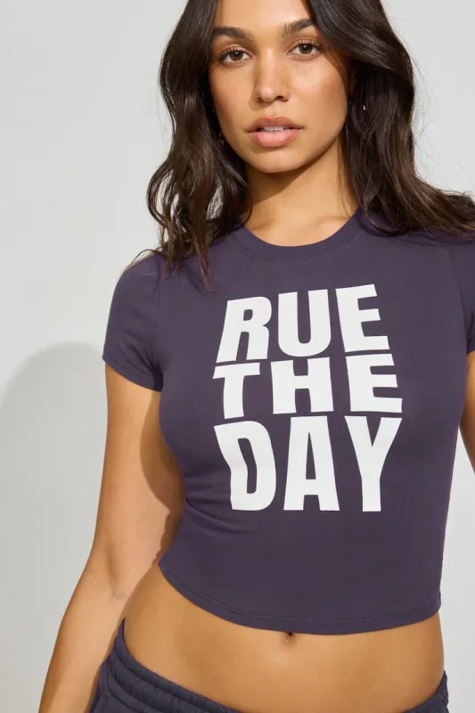 SuperSoft Cropped Crewneck T-Shirt - Garage - Purple - Women Clothing made by Garage