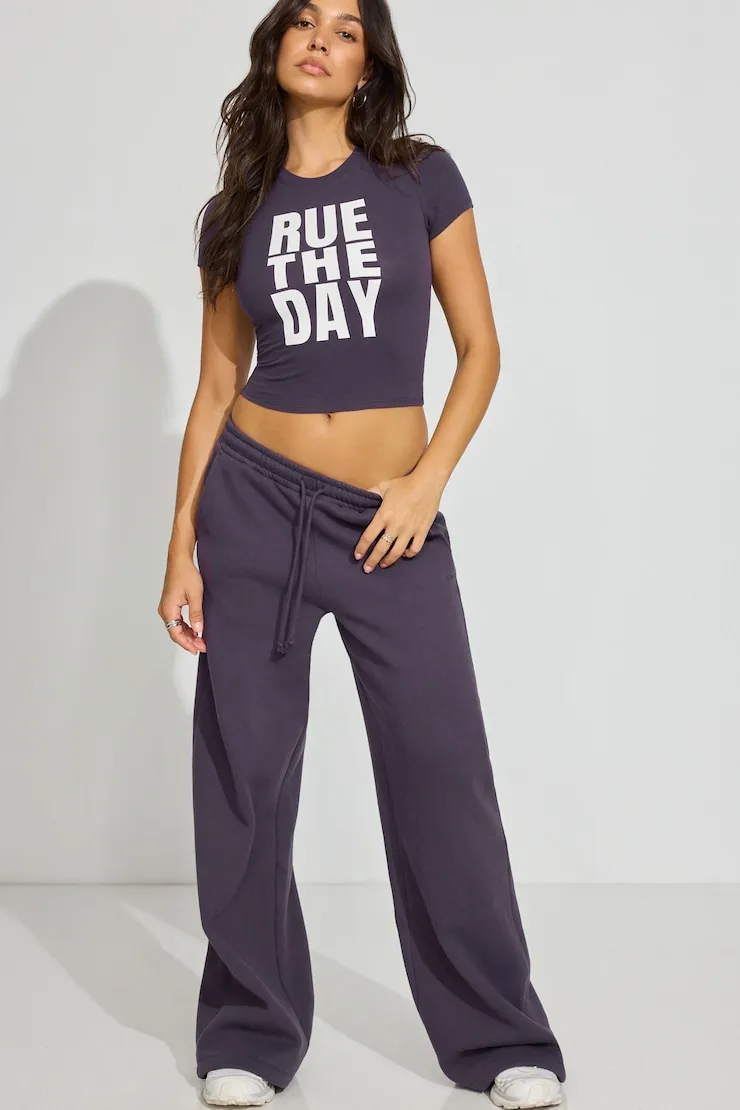 SuperSoft Cropped Crewneck T-Shirt - Garage - Purple - Women Clothing sold by Garage product image thumbnail 2
