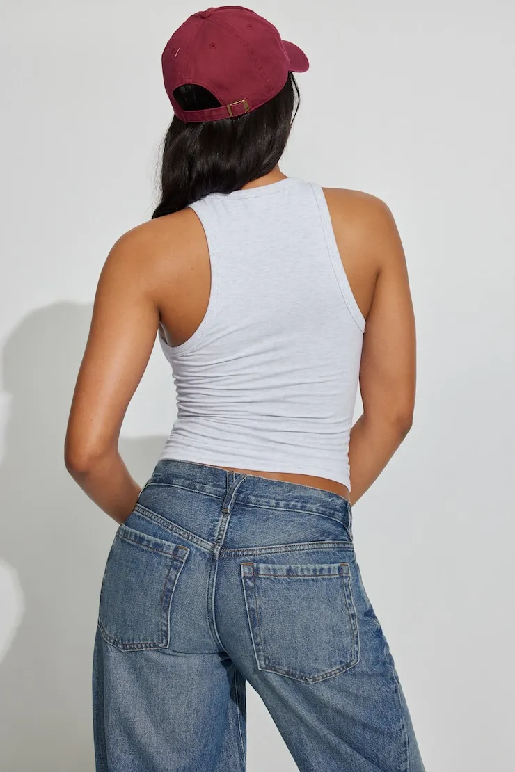 High Neck Cotton Tank Top - Garage - Greys - Women Clothing sold by Garage product image thumbnail 3