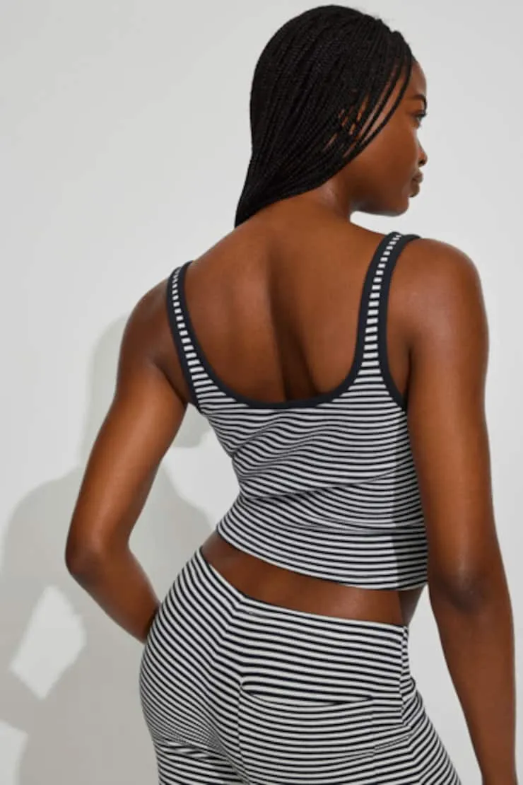 Waffle Henley Tank Top - Garage - Navy - Women Clothing sold by Garage product image thumbnail 3