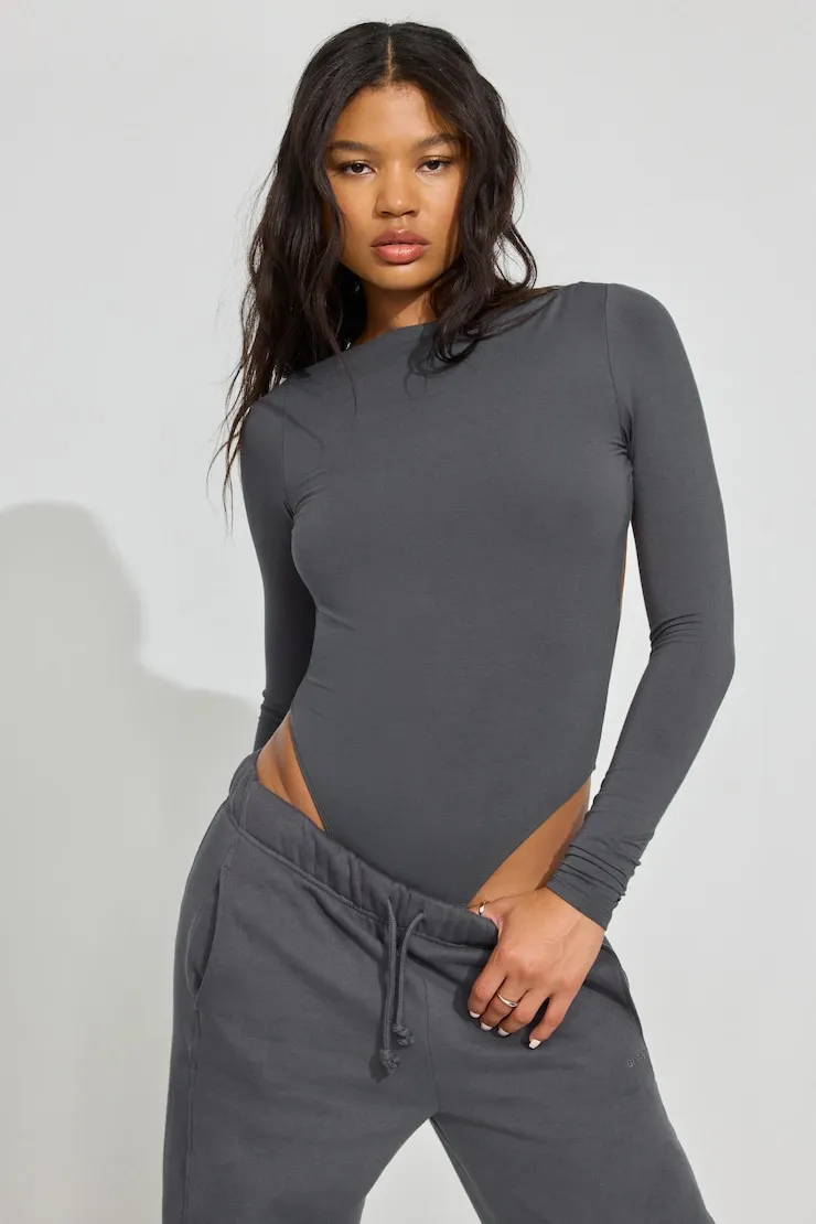 Smooth Cross Back Bodysuit - Garage - Greys - Women Clothing sold by Garage product image thumbnail 2
