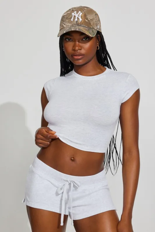 Cropped Mini T-Shirt - Garage - Greys - Women Clothing made by Garage