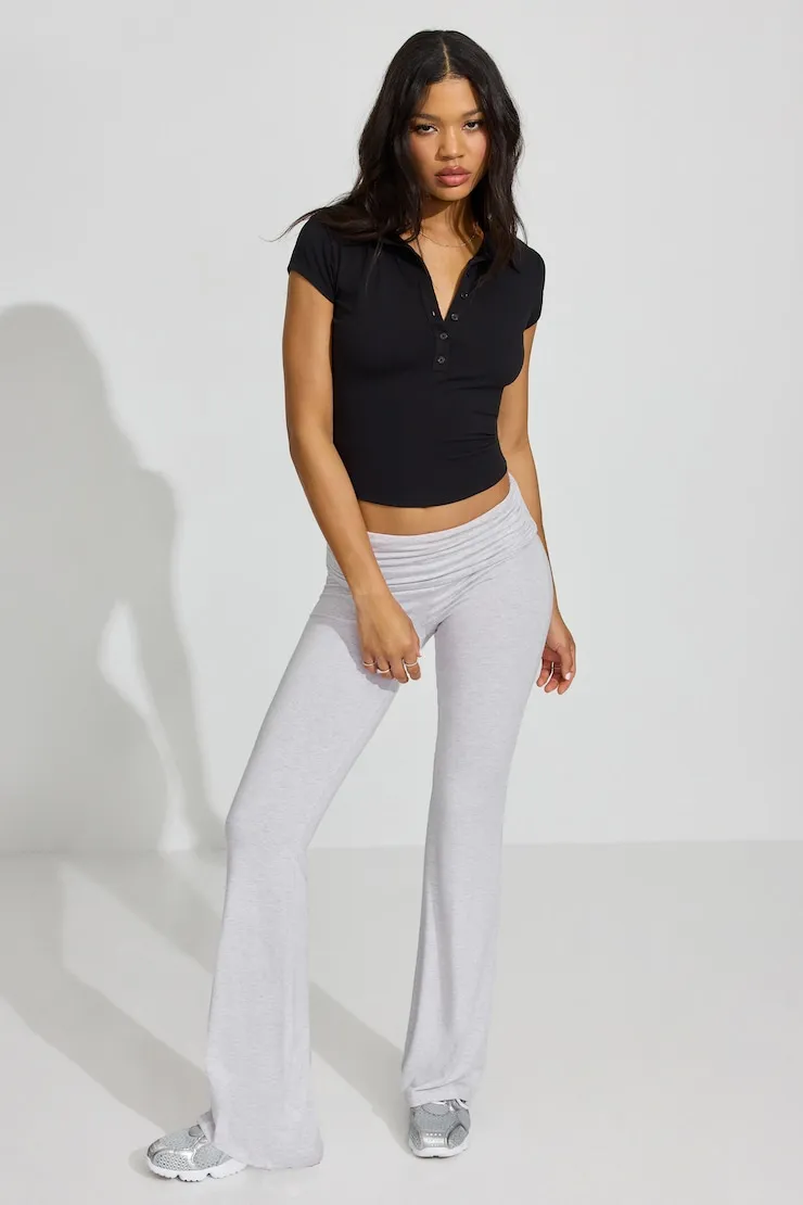 Sleek Short Sleeve Polo Top - Garage - Black - Women Clothing sold by Garage product image thumbnail 2