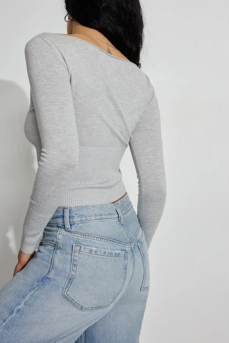 Ryan Fitted Boatneck Sweater - Garage - Greys - Women Clothing sold by Garage product image thumbnail 3