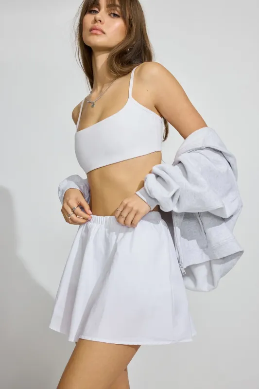 Peyton Poplin Skort - Garage - White - Women Clothing made by Garage