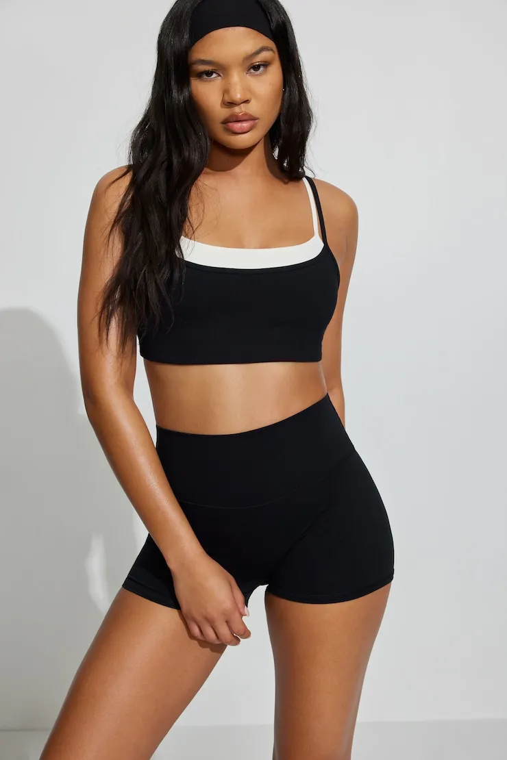 Active Double Layer Bra - Garage - Black - Women Clothing sold by Garage
