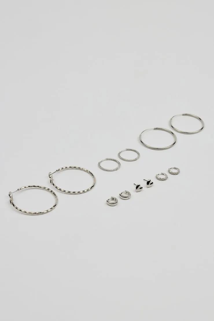 6 Pack of Mini Studs & Thin Hoop Earrings - Garage - Grey - Women Clothing sold by Garage product image thumbnail 2