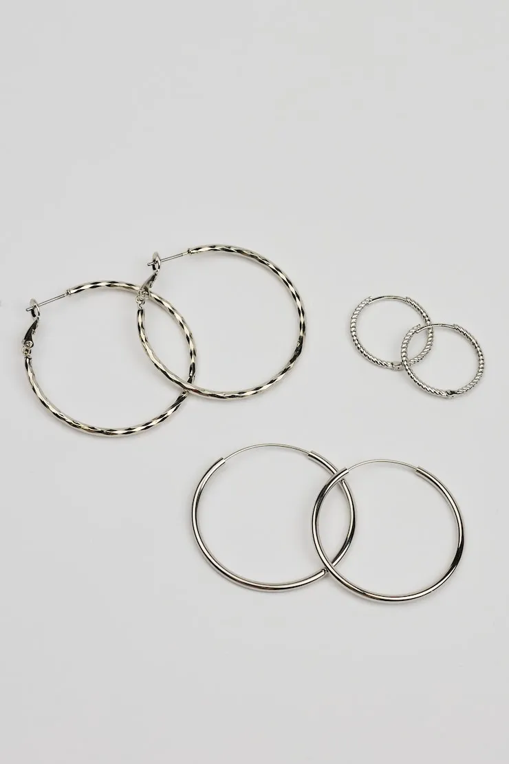 6 Pack of Mini Studs & Thin Hoop Earrings - Garage - Grey - Women Clothing sold by Garage product image thumbnail 3
