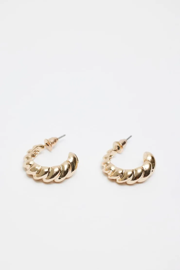 3 Pack Textured Hoop Earrings - Garage - Yellow - Women Clothing sold by Garage product image thumbnail 3