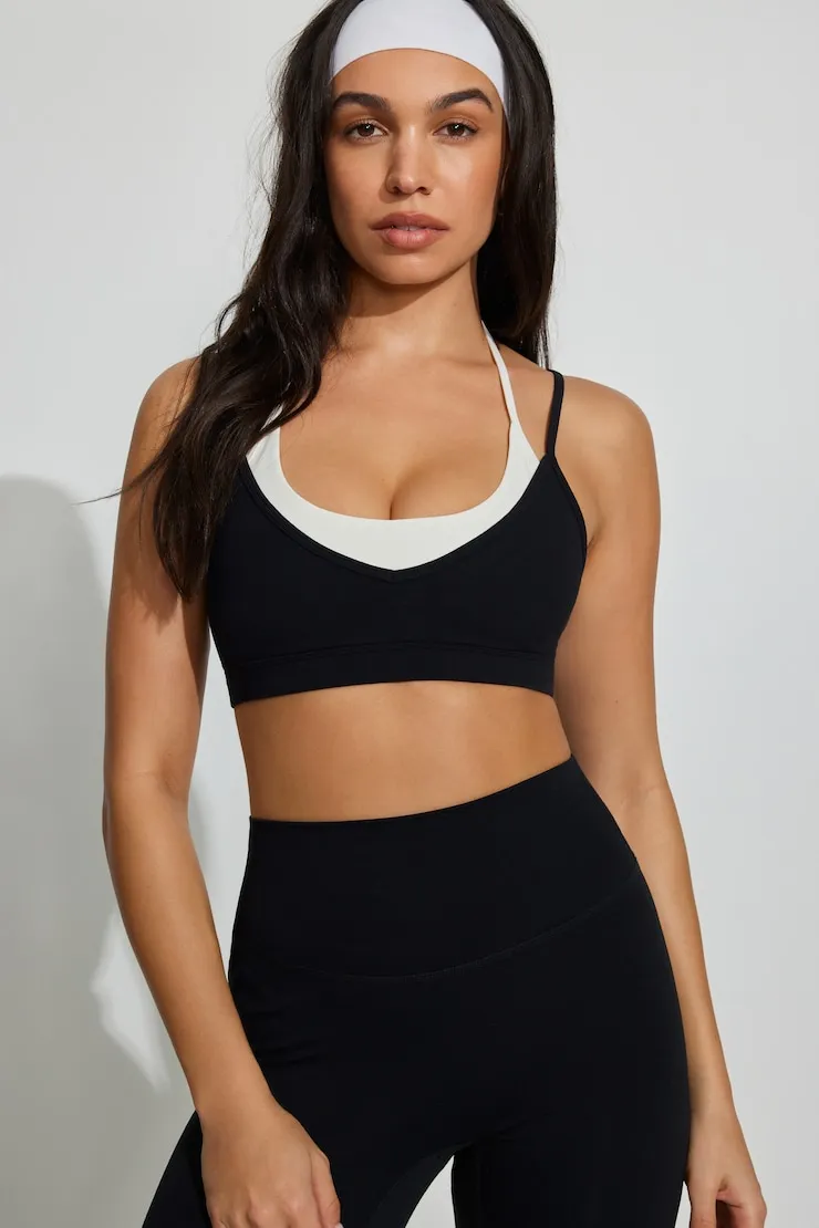 Active Layered Halter Bra - Garage - Black - Women Clothing sold by Garage product image thumbnail 2
