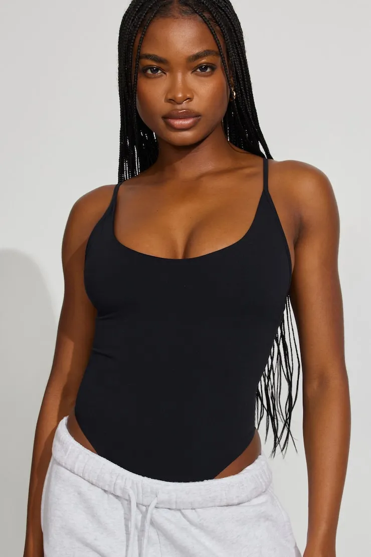 Active Scoop Bodysuit - Garage - Black - Women Clothing sold by Garage