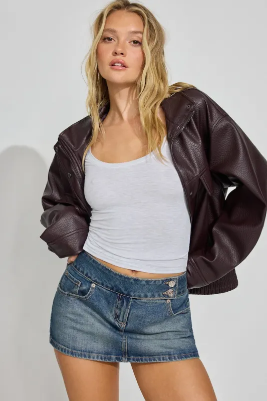 Denim Micro Skort - Garage - Blue - Women Clothing made by Garage