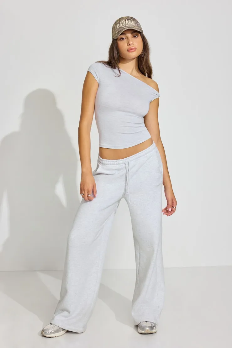 Asymmetric Twisted Short Sleeve Top - Garage - Greys - Women Clothing sold by Garage product image thumbnail 3