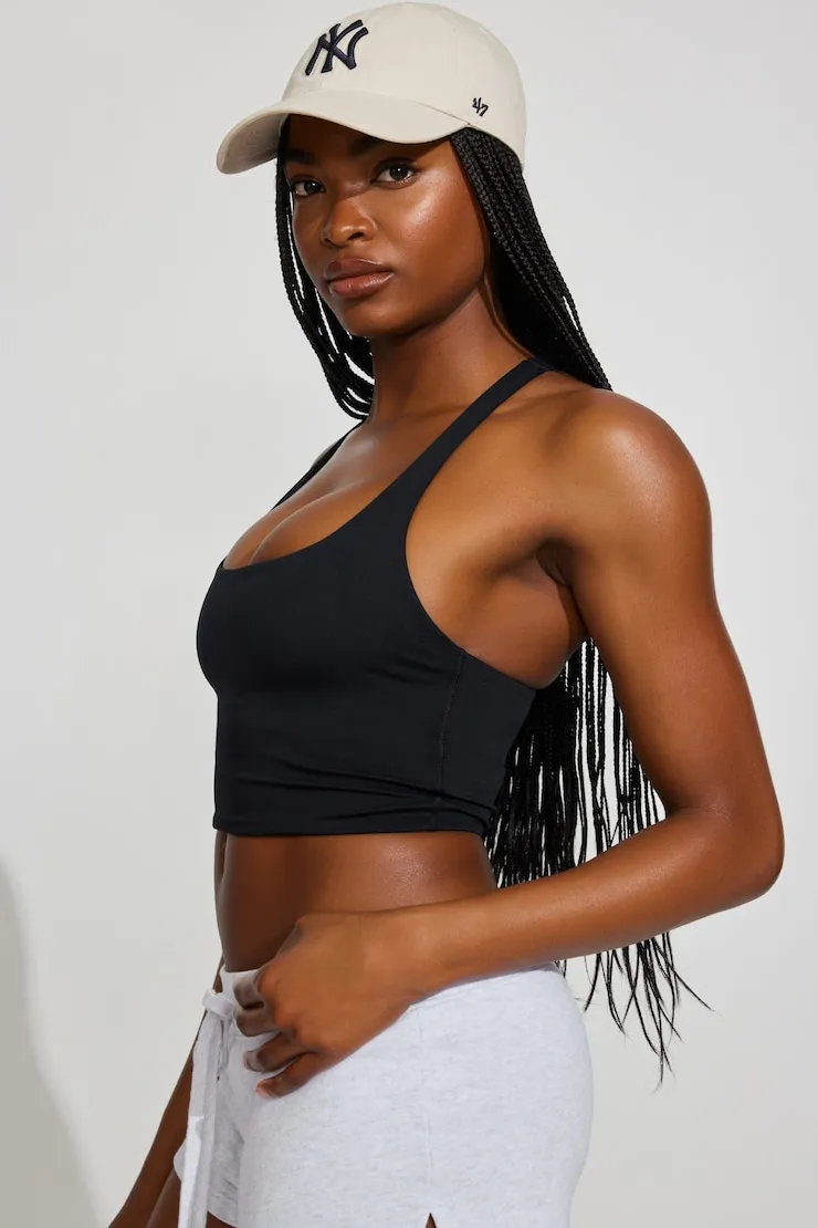 Active Cropped Racerback Tank Top - Garage - Black - Women Clothing sold by Garage product image thumbnail 3