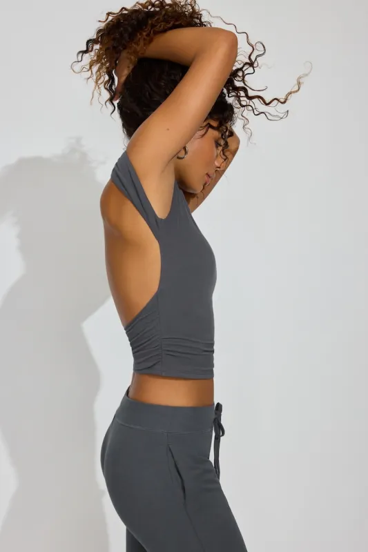 SuperSoft Ruched Back Top - Garage - Greys - Women Clothing made by Garage