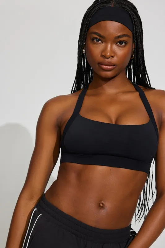 Active Portrait Neck Bra - Garage - Black - Women Clothing made by Garage
