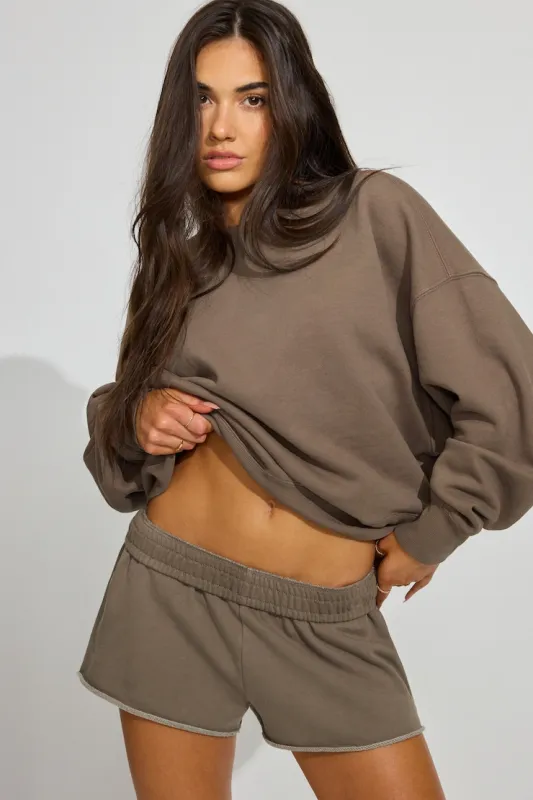 SoftTerry Bubble Crewneck Sweatshirt - Garage - Brown - Women Clothing made by Garage