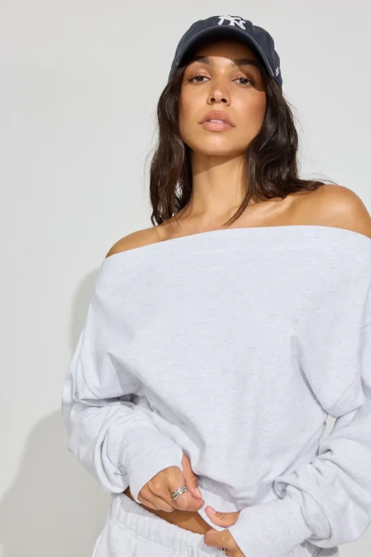 SoftTerry™ Rib Off Shoulder Sweater - Garage - Greys - Women Clothing made by Garage