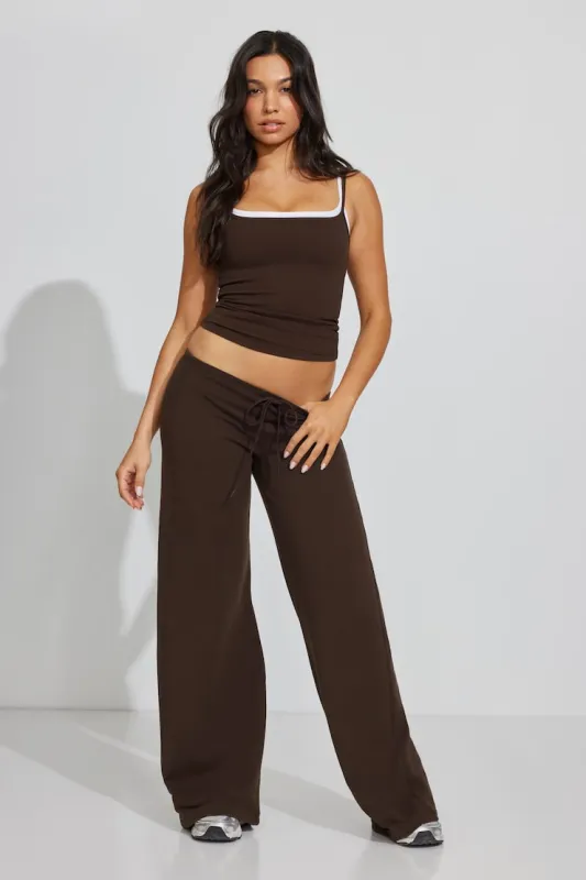 StretchTerry™ Wide Leg Pants - Garage - Brown - Women Clothing made by Garage