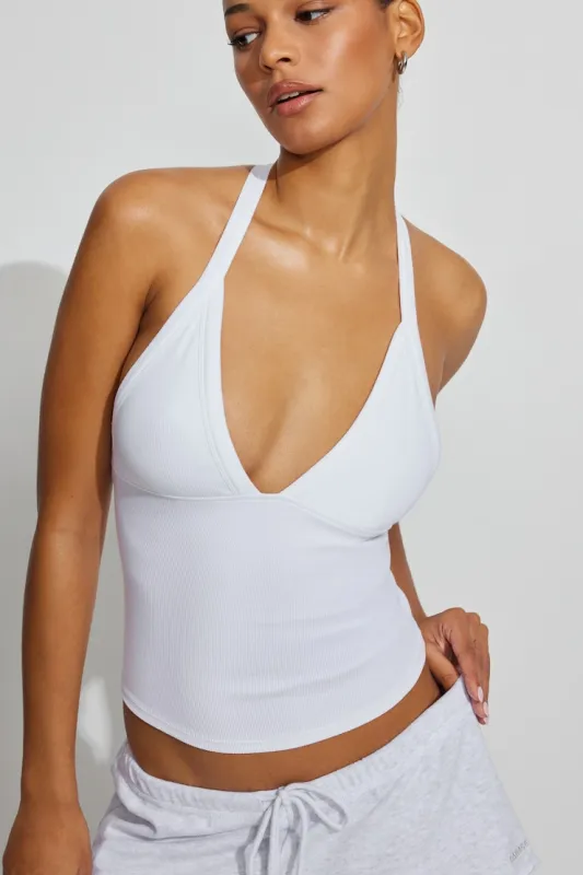 SnatchRib Racerback Tank Top - Garage - White - Women Clothing made by Garage