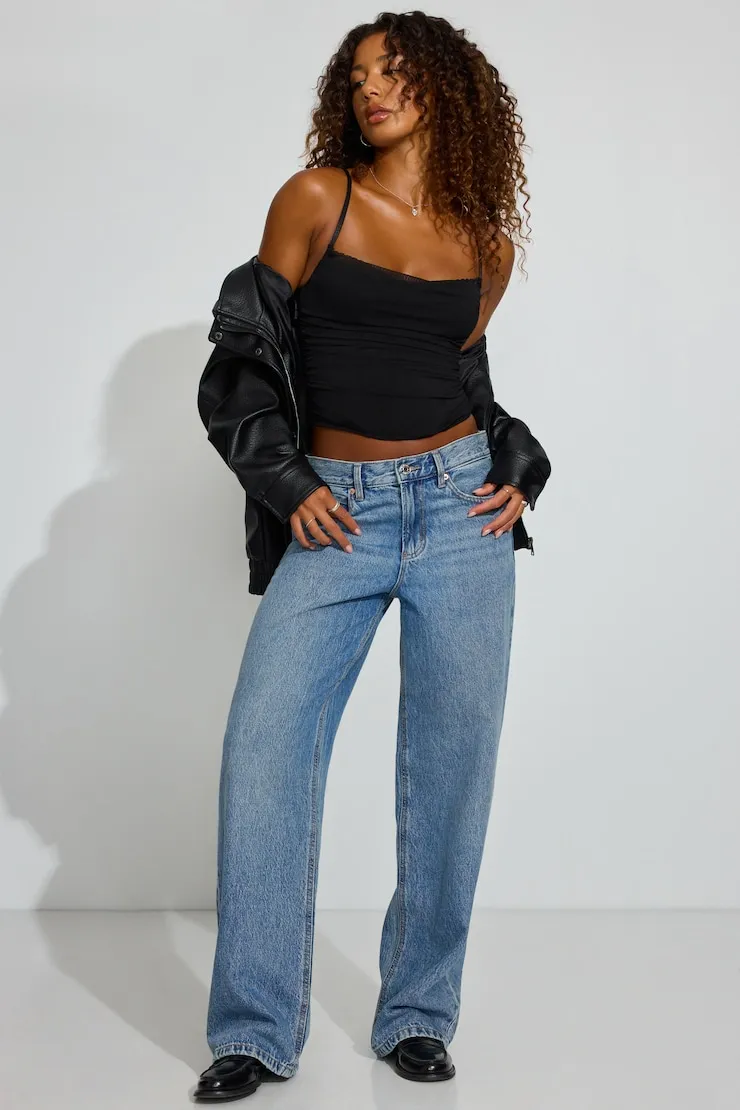 Ally Mesh Peekaboo Bustier - Garage - Black - Women Clothing sold by Garage product image thumbnail 2
