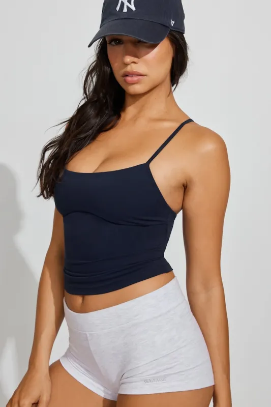 Sleek Underbust Crossback Cami Top - Garage - Navy - Women Clothing made by Garage