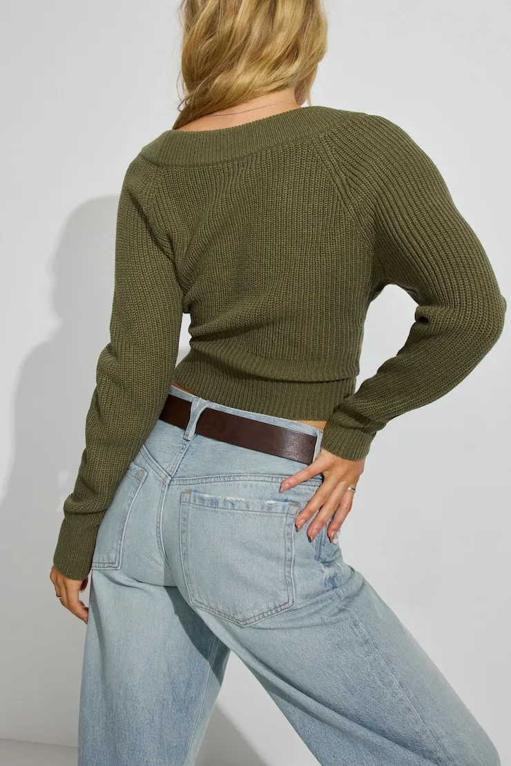 Rylie Supersoft V-Neck Top - Garage - Green - Women Clothing sold by Garage product image thumbnail 4